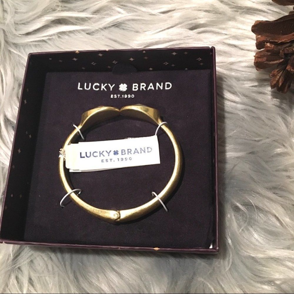 Lucky Brand Golden Cuff White Stone - Picture 2 of 8